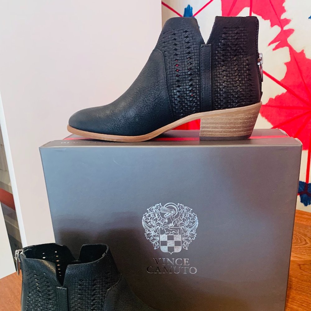 Vince Camuto Cut-out Black Bootie